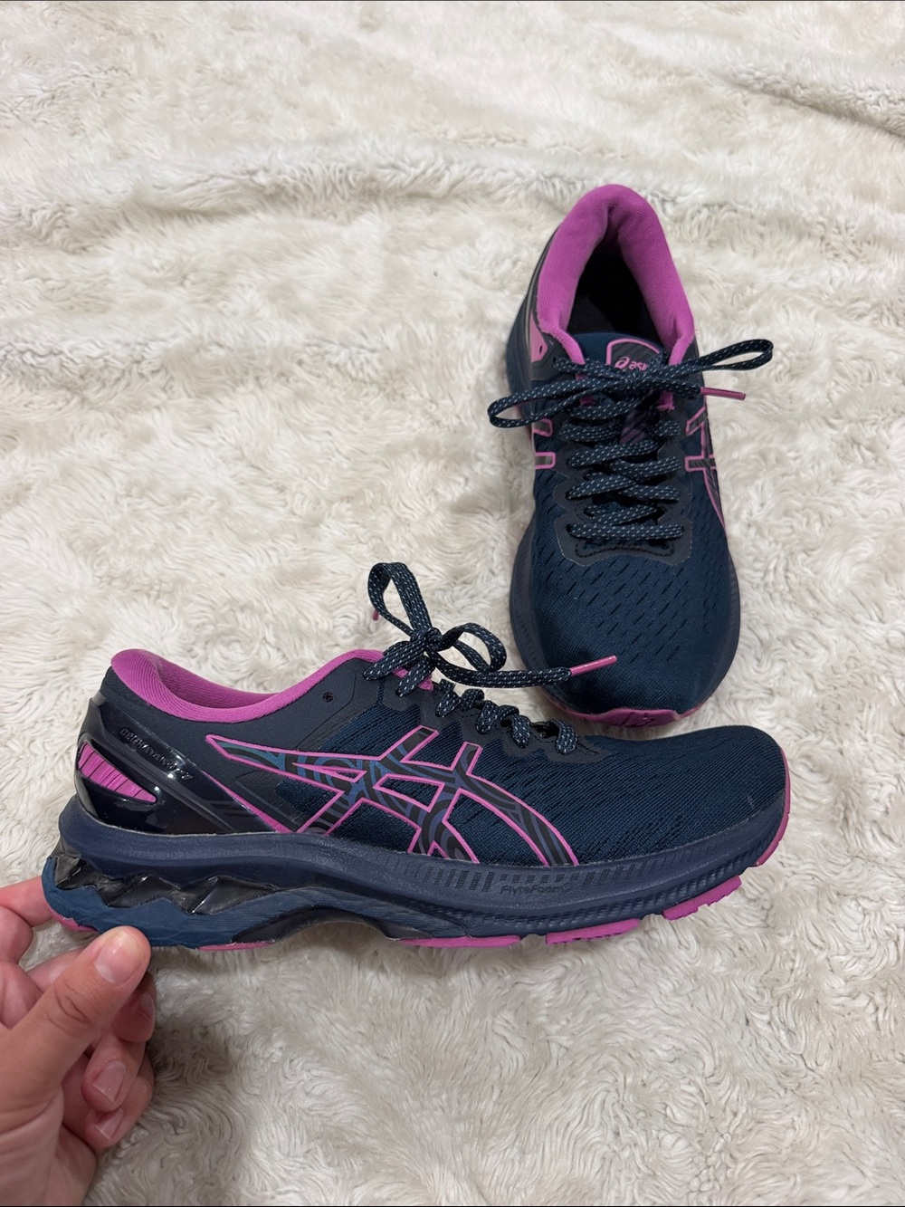 ASICS Women's Gel-Kayano 27 Lite-Show running shoes in Navy and Purple Size 8